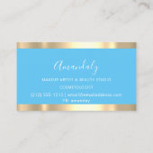 Moderne Friseurschere Tropfen Gold Blue Visitenkarte (Rückseite)