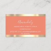 Moderne Friseurschere Tropfen Gold Orange Visitenkarte (Rückseite)