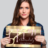 Moderne Friseurschere Tropfen Gold Pink Black Visitenkarte