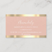 Moderne Friseurschere Tropfen Gold Rose Blush Visitenkarte (Rückseite)