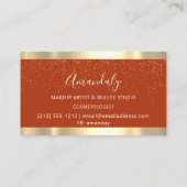 Moderne Friseurschere Tropfen Gold Rose Coral Visitenkarte (Rückseite)