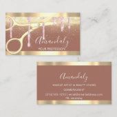 Moderne Friseurschere Tropfen Gold Rose Visitenkarte (Vorne/Hinten)