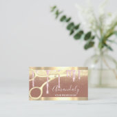 Moderne Friseurschere Tropfen Gold Rose Visitenkarte (Stehend Vorderseite)