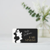 Moderne Frisur Stylist Custom QR Code & Social Med Visitenkarte (Stehend Vorderseite)