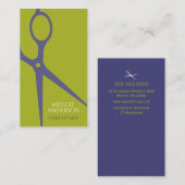Moderne Frisur Stylist Graphic Green Lila Visitenkarte (Vorne/Hinten)