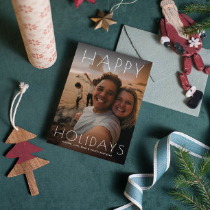 Moderne Frohe Feiertage Foto Weihnachtsgrüße Feiertagskarte