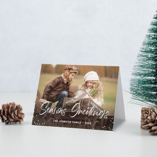 Moderne Frohe Festtage 2 FOTO Weihnachtskarte Karte