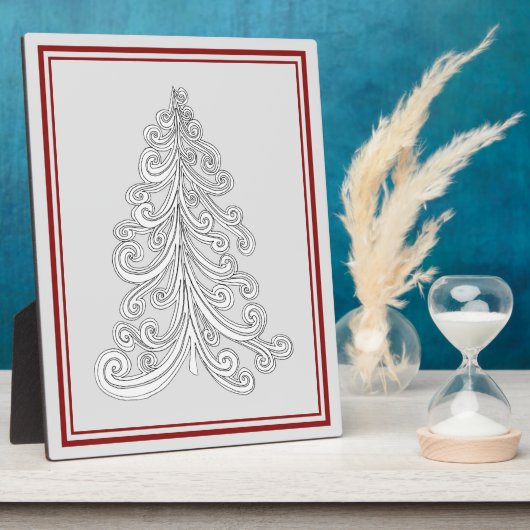 Moderne Frohe Festtage Weihnachtsbaum Plaque Fotoplatte (Seite)