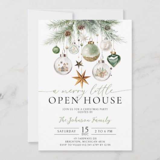 Moderne frohe kleine Weihnachtsfeier Party Einladu Einladung (Vorderseite)