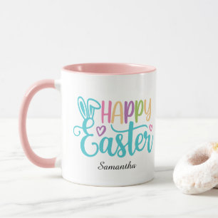 Moderne Frohe Ostern-Typografie Anpassbarer Name Tasse