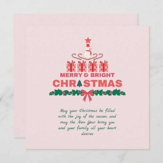 Moderne frohe und helle Weihnachten 2023 farbenfro (Vorne/Hinten)