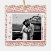 Moderne frohe und Verheiratete, frisch vermählte W Keramikornament (Vorderseite)