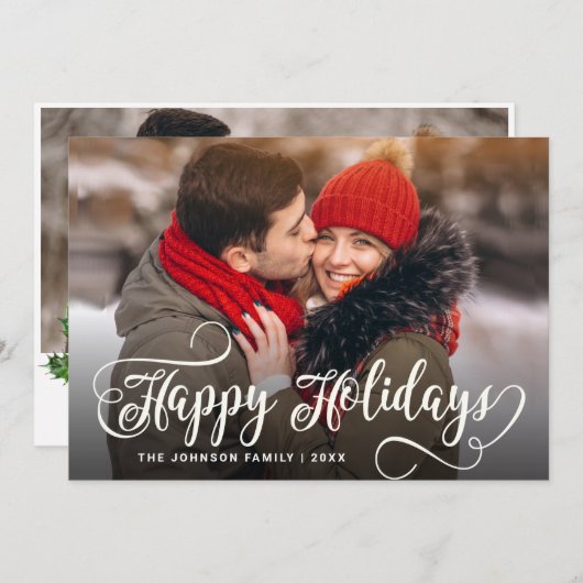 Moderne frohe Weihnachten 2 FOTO Gruß (Vorne/Hinten)