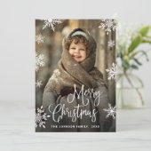 Moderne frohe Weihnachten 2 FOTO Gruß (Stehend Vorderseite)