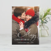 Moderne frohe Weihnachten 2 FOTO Gruß (Stehend Vorderseite)