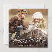 Moderne frohe Weihnachten 2 FOTO Gruß Einfach (Vorderseite)