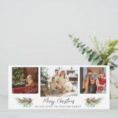 Moderne frohe Weihnachten 3 Foto Collage (Stehend Vorderseite)