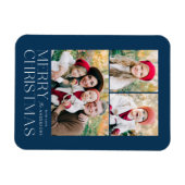 Moderne frohe Weihnachten 3 Foto Collage Magnet (Horizontal)