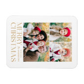 Moderne frohe Weihnachten 3 Foto Collage Magnet (Horizontal)