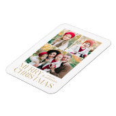 Moderne frohe Weihnachten 3 Foto Collage Magnet (Linke Seite)
