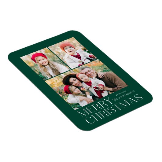 Moderne frohe Weihnachten 3 Foto Collage Magnet (Rechte Seite)