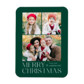 Moderne frohe Weihnachten 3 Foto Collage Magnet (Vertikal)