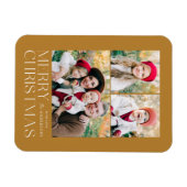 Moderne frohe Weihnachten 3 Foto Collage Magnet (Horizontal)