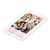 Moderne frohe Weihnachten 3 Foto Collage Magnet (Linke Seite)