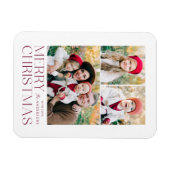 Moderne frohe Weihnachten 3 Foto Collage Magnet (Horizontal)
