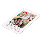 Moderne frohe Weihnachten 3 Foto Collage Magnet (Linke Seite)