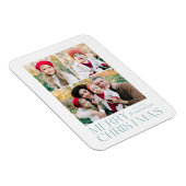 Moderne frohe Weihnachten 3 Foto Collage Magnet (Rechte Seite)