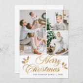 Moderne frohe Weihnachten 3 FOTO Gruß (Vorne/Hinten)