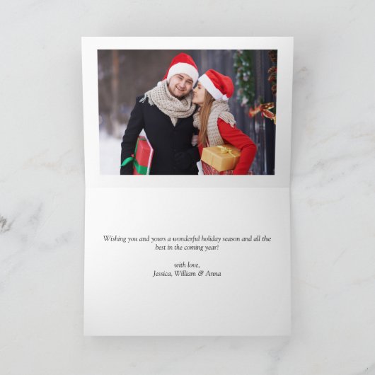 Moderne frohe Weihnachten 3 FOTO Gruß (Innenseite)