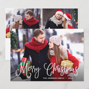 Moderne Frohe Weihnachten 3 FOTO Grußkarte