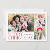 Moderne frohe Weihnachten 4 Foto Collage (Vorderseite)