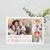 Moderne frohe Weihnachten 4 Foto Collage (Stehend Vorderseite)