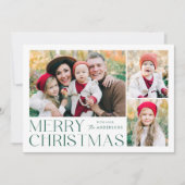 Moderne frohe Weihnachten 4 Foto Collage (Vorderseite)