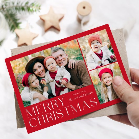 Moderne frohe Weihnachten 4 Foto Collage