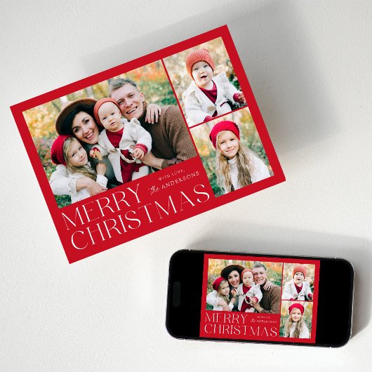 Moderne frohe Weihnachten 4 Foto Collage