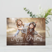 Moderne frohe Weihnachten 4 FOTO Gruß (Stehend Vorderseite)