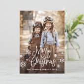 Moderne frohe Weihnachten 4 FOTO Gruß (Stehend Vorderseite)