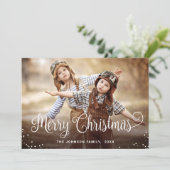 Moderne frohe Weihnachten 4 FOTO Gruß (Stehend Vorderseite)