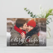 Moderne frohe Weihnachten 4 FOTO Gruß (Stehend Vorderseite)