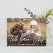 Moderne frohe Weihnachten 4 FOTO Gruß (Stehend Vorderseite)