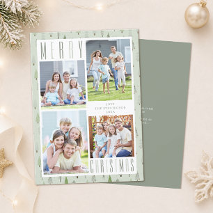Moderne FROHE WEIHNACHTEN 4 Foto Tannen Grüne