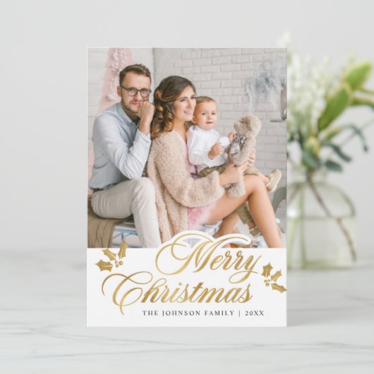 Moderne frohe Weihnachten 4 Gruß (Stehend Vorderseite)