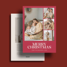 Moderne Frohe Weihnachten 5 Foto Rot