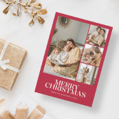 Moderne Frohe Weihnachten 5 Foto Rot