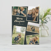 Moderne frohe Weihnachten 5 Foto Weihnachtskarte (Stehend Vorderseite)