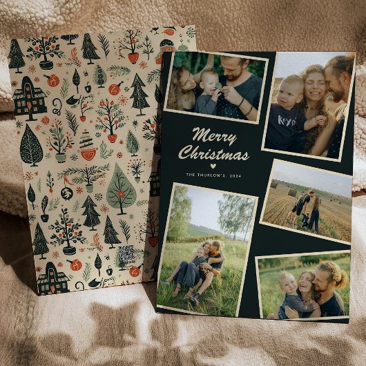 Moderne frohe Weihnachten 5 Foto Weihnachtskarte